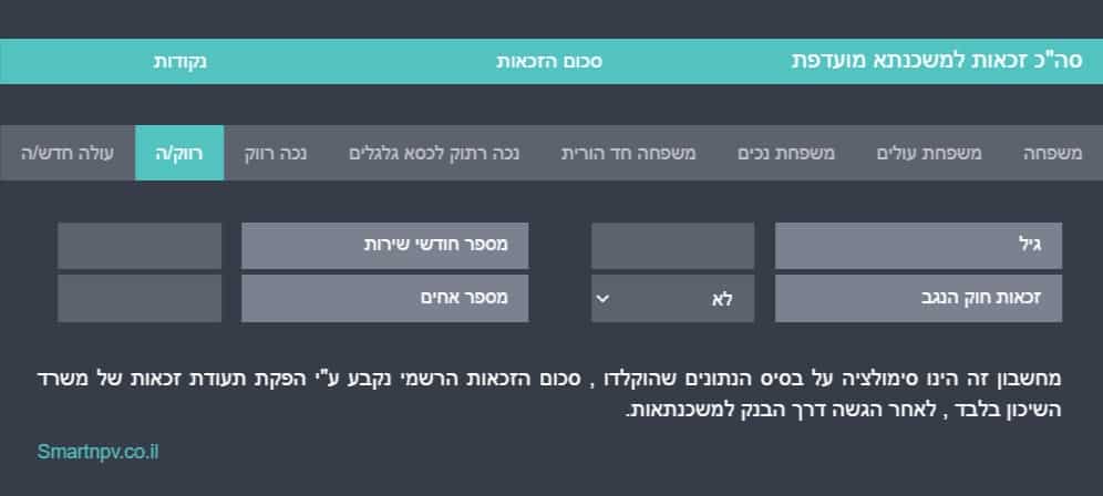 מחשבון זכאות למשכנתא לרווקים