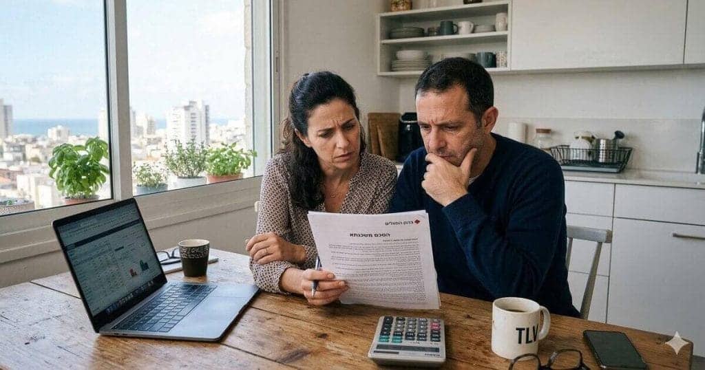 זוג ישראלי בודק דוח יתרת משכנתא שנתי ומגלה שהחוב כמעט לא ירד למרות שנים של תשלומים