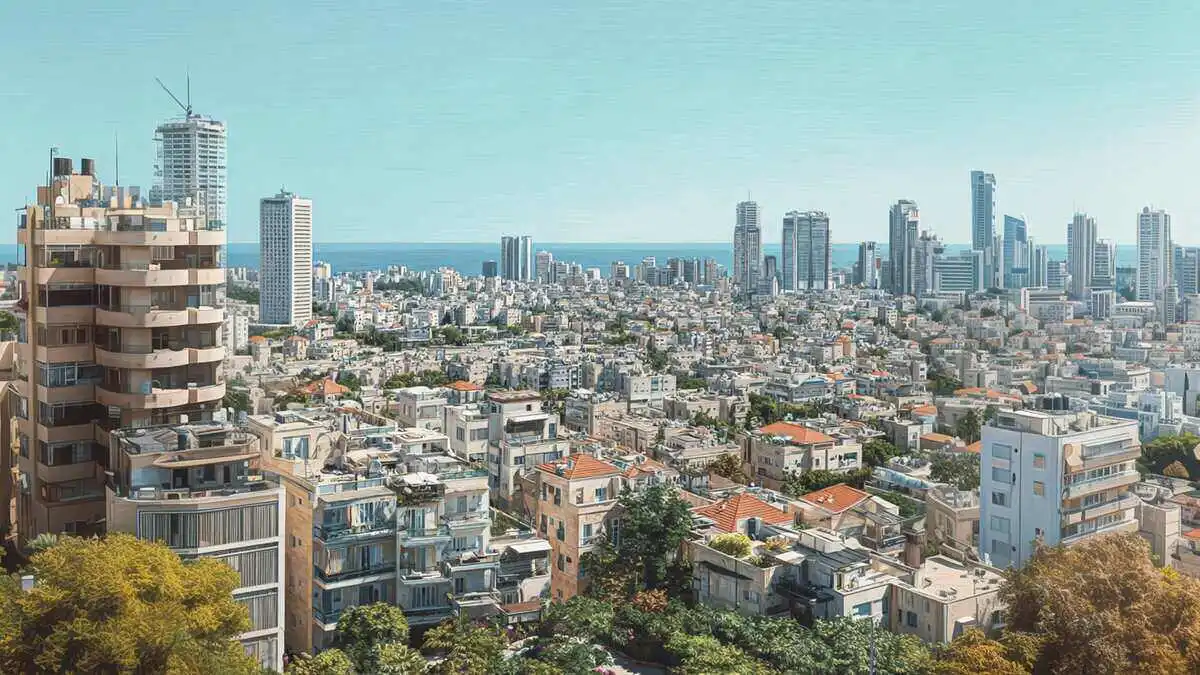 Tel Aviv city skyline representing Israel's real estate market and mortgage rates in 2026
